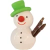 SEIFFENcom by Nestler GmbH Weihnachtsfiguren*Miniatur Schneemann mit grünem Hut, 3 cm von SEIFFEN.COM