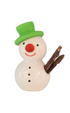 SEIFFENcom by Nestler GmbH Weihnachtsfiguren*Miniatur Schneemann mit grünem Hut, 3 cm von SEIFFEN.COM