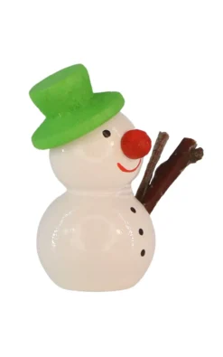 SEIFFENcom by Nestler GmbH Weihnachtsfiguren*Miniatur Schneemann mit grünem Hut, 3 cm von SEIFFEN.COM