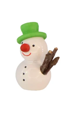 SEIFFENcom by Nestler GmbH Weihnachtsfiguren*Miniatur Schneemann mit grünem Hut, 3 cm von SEIFFEN.COM