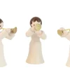 Romy Thiel Weihnachtsengel*Miniatur Weihnachtsengel mit Trompete, 3-teilig, weiss von