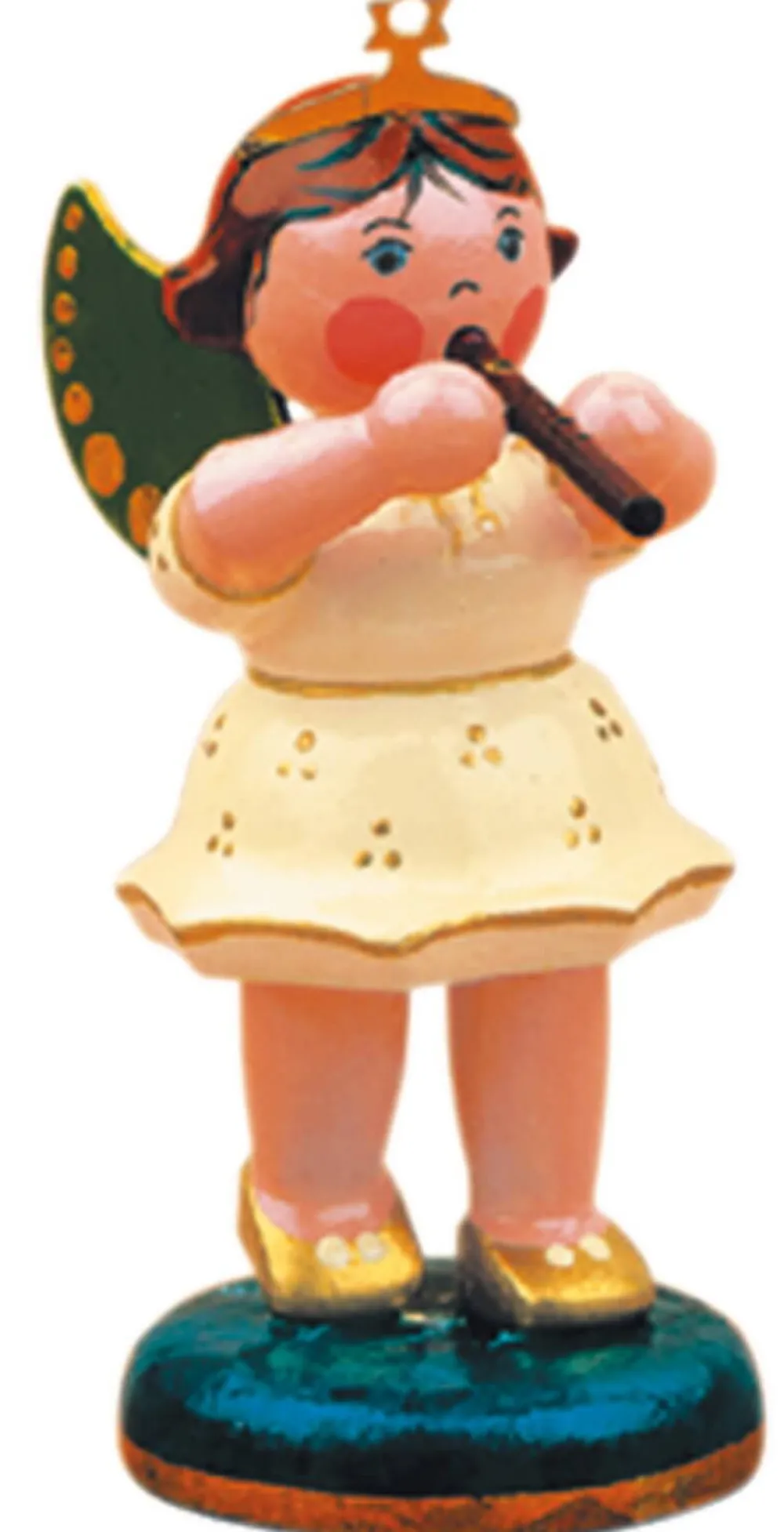 Hubrig Volkskunst Weihnachtsengel*Miniatur Weihnachtsengel mit Flöte, 7 cm von