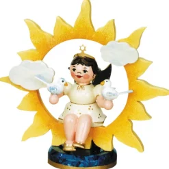 Hubrig Volkskunst Weihnachtsengel*Miniatur Weihnachtsengel mit Sonne und Tauben von