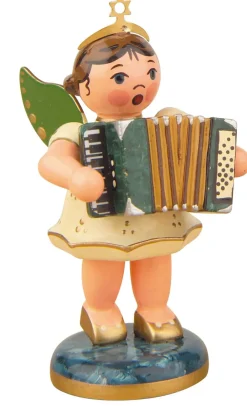 Hubrig Volkskunst Weihnachtsengel*Miniatur Weihnachtsengel mit Akkordeon von