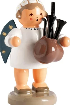 KWO Weihnachtsengel*Miniatur Weihnachtsengel mit Dudelsack, 5 cm von