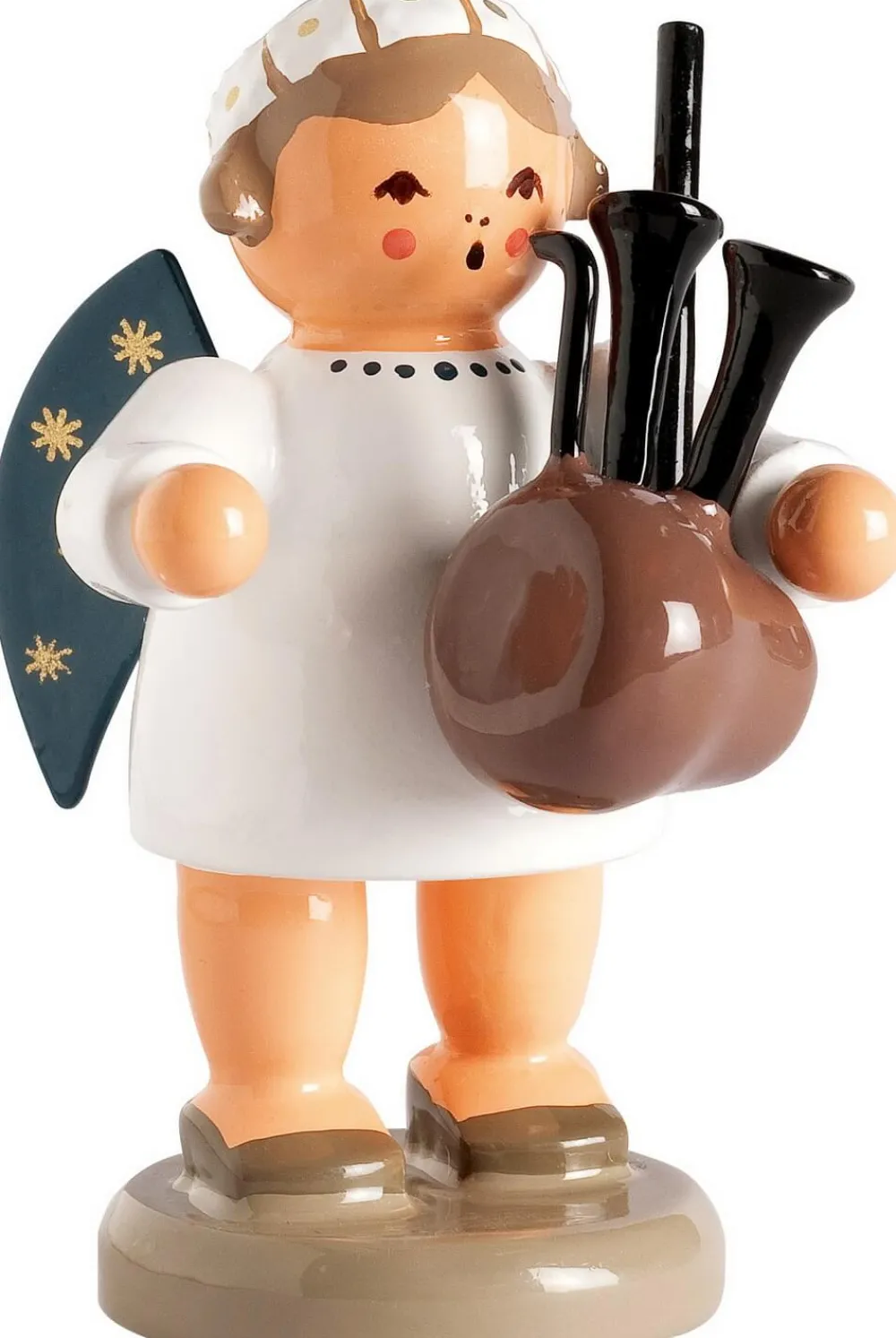 KWO Weihnachtsengel*Miniatur Weihnachtsengel mit Dudelsack, 5 cm von