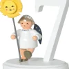 KWO Weihnachtsengel*Miniatur Weihnachtsengel mit der Zahl 7, 7 cm von