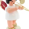 Figurenland Uhlig GmbH Weihnachtsengel*Miniatur Weihnachtsengel mit Posaune und roten Flügeln von