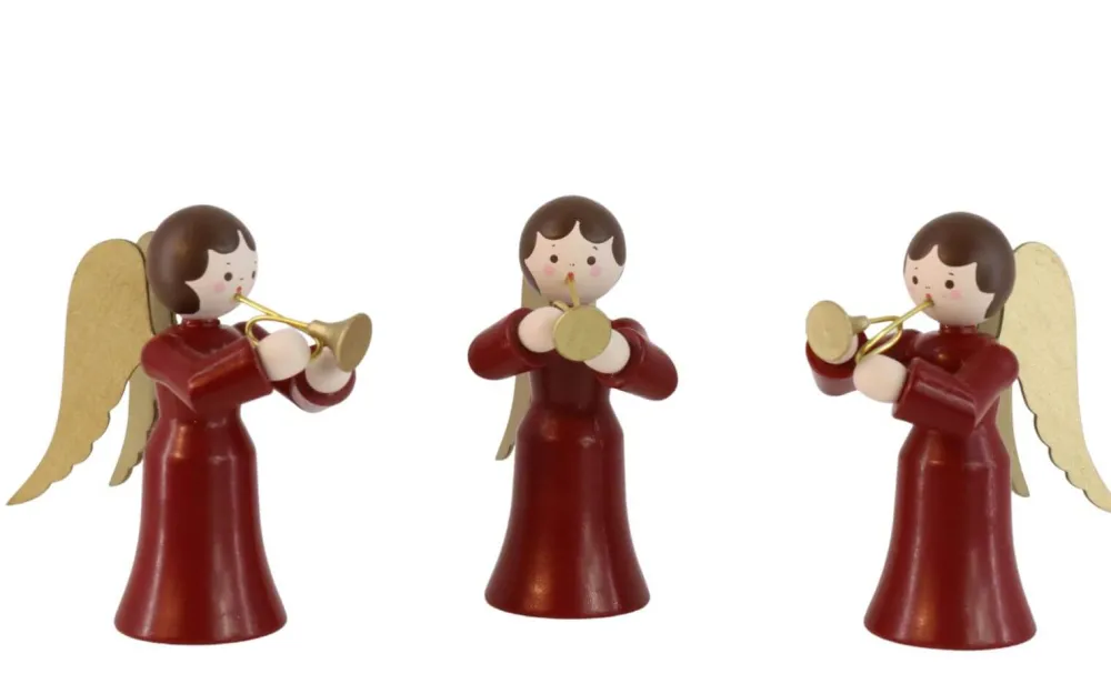 Romy Thiel Weihnachtsengel*Miniatur Weihnachtsengel mit Trompete, 3-teilig, von