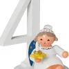 KWO Weihnachtsengel*Miniatur Weihnachtsengel mit Zahl 4, 7 cm von