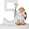 KWO Weihnachtsengel*Miniatur Weihnachtsengel mit Zahl 5, 7 cm von