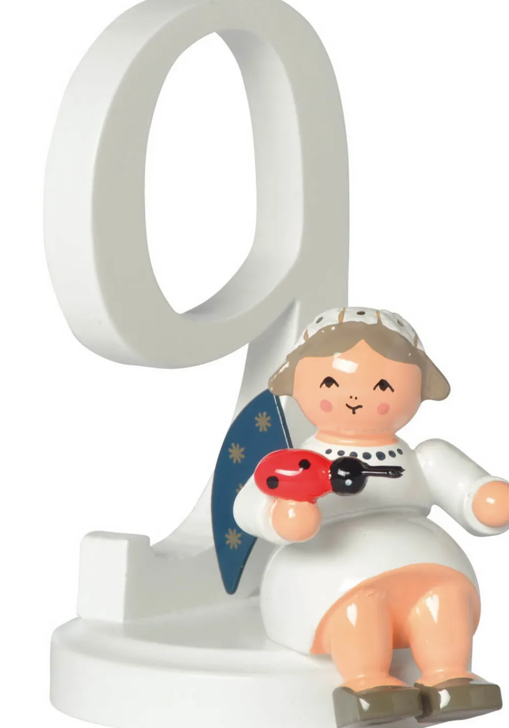 KWO Weihnachtsengel*Miniatur Weihnachtsengel mit Zahl 9, 7 cm von