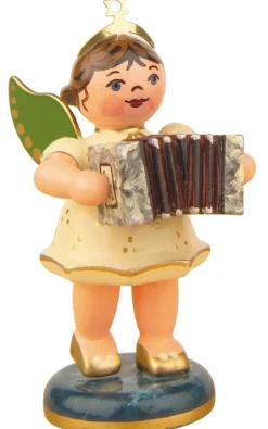 Hubrig Volkskunst Neuheiten*Miniatur Weihnachtsengel mit Ziehharmonika, 7 cm, von