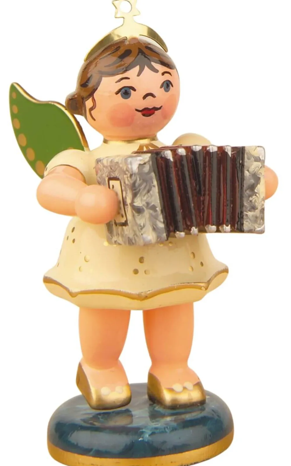 Hubrig Volkskunst Neuheiten*Miniatur Weihnachtsengel mit Ziehharmonika, 7 cm, von