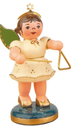 Hubrig Volkskunst Neuheiten | Weihnachtsengel*Miniatur Weihnachtsengel mit Triangel von