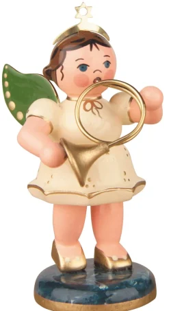 Hubrig Volkskunst Neuheiten | Weihnachtsengel*Miniatur Weihnachtsengel mit Horn, 7 cm, von