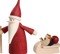 Seiffener Volkskunst eG Weihnachtsfiguren*Miniatur Weihnachtswichtel mit Schlitten von