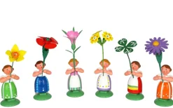 Legler Holz- und Drechslerwaren HODREWA Blumenmädchen*Miniatur Wiesenblumenmädchen, 6 Stück, 12 cm von HODREWA Legler