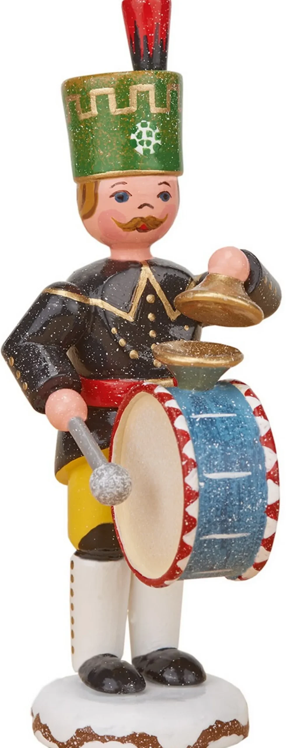 Kinder Hubrig Volkskunst Hubrig Winterkinder*Miniatur Winterkind Bergmann mit Pauke von