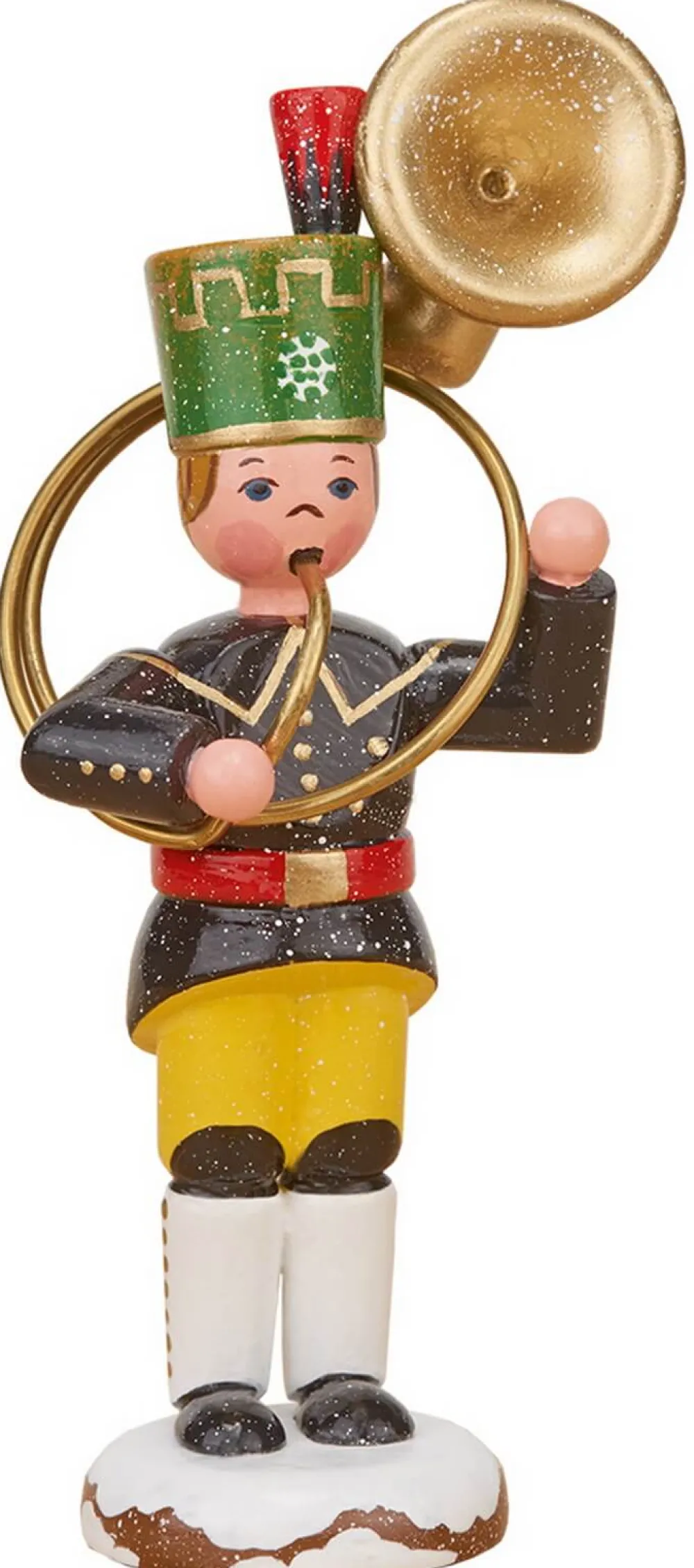 Kinder Hubrig Volkskunst Hubrig Winterkinder*Miniatur Winterkind Bergmann mit Sousaphon von