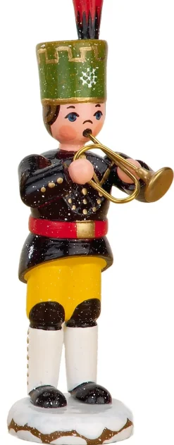 Kinder Hubrig Volkskunst Neuheiten | Hubrig Winterkinder*Miniatur Winterkind Bergmann mit Trompete von