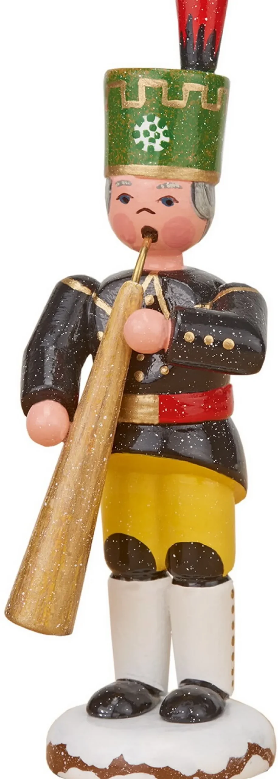 Kinder Hubrig Volkskunst Hubrig Winterkinder*Miniatur Winterkind Bergmann mit Russischem Horn von