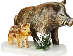 Kinder Hubrig Volkskunst Hubrig Winterkinder*Miniatur Winterkind 4er Set Wildschweine von