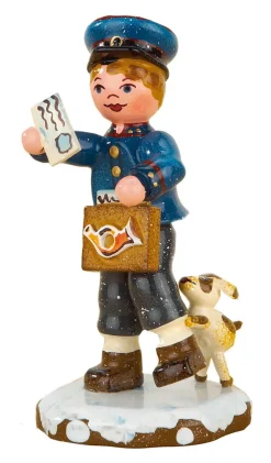 Kinder Hubrig Volkskunst Neuheiten | Hubrig Winterkinder*Miniatur Winterkind Postbote, 8 cm, von