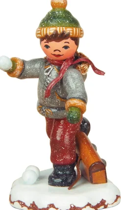 Kinder Hubrig Volkskunst Neuheiten | Hubrig Winterkinder*Miniatur Winterkind Schuljunge, 7,5 cm, von