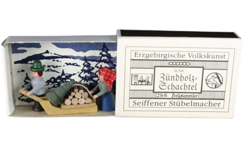 Gunter Flath Miniaturen*Miniatur Zündholzschachtel Holzsammler von