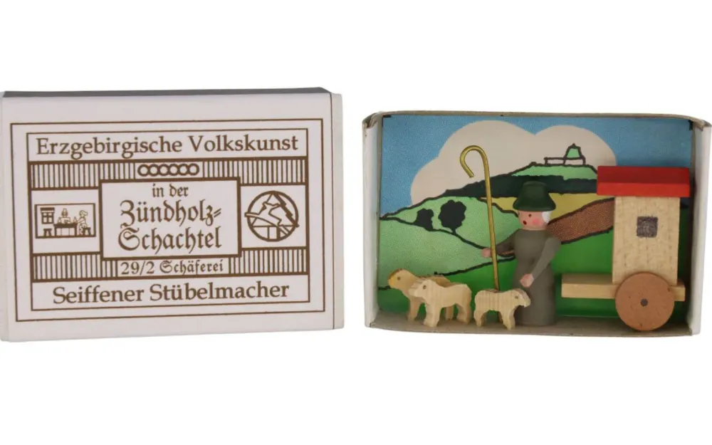 Gunter Flath Miniaturen*Miniatur Zündholzschachtel Schäferei von