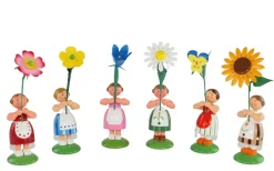 Legler Holz- und Drechslerwaren HODREWA Blumenmädchen*Miniaturen Sommerblumenmädchen, 6 Stück, 12 cm von HODREWA Legler