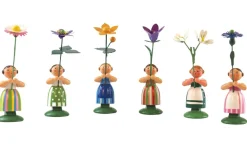 Legler Holz- und Drechslerwaren HODREWA Blumenmädchen*Miniaturen Wiesenblumenmädchen, 12 cm, 6 Stück HODREWA Legler