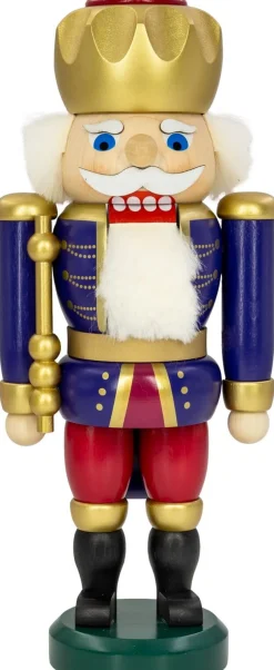 Seiffener Volkskunst eG Nussknacker*Nussknacker König Exklusiv, 25 cm, indigo - himbeer von