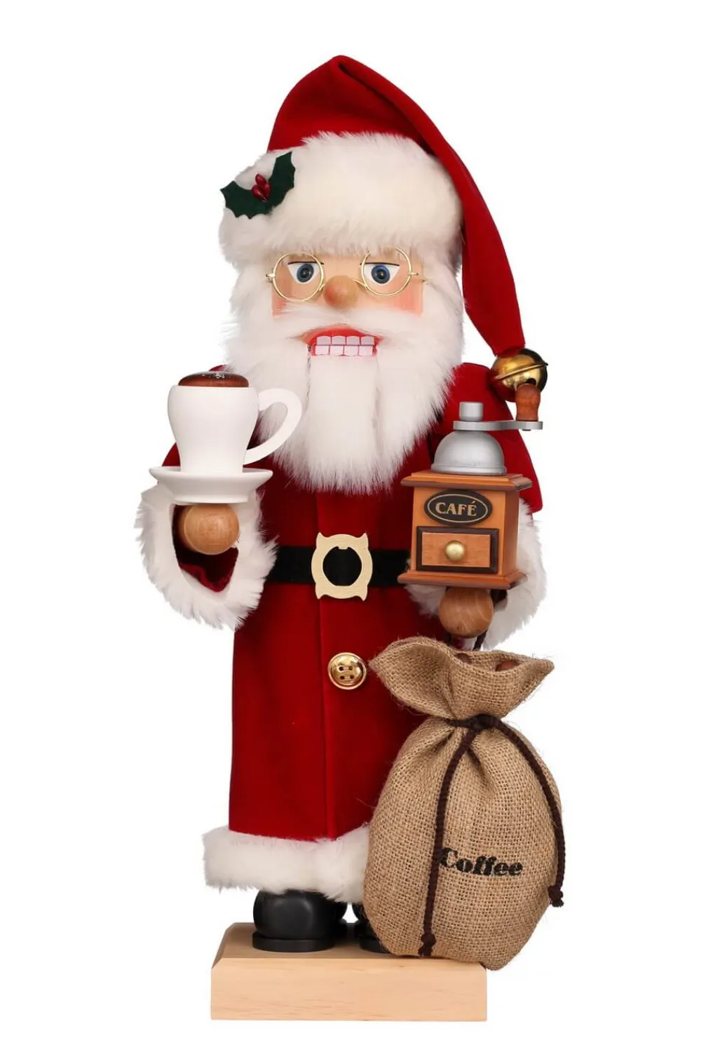 Christian Ulbricht Auslaufartikel*Nussknacker Weihnachtsmann Kaffeefreund, 47 cm von