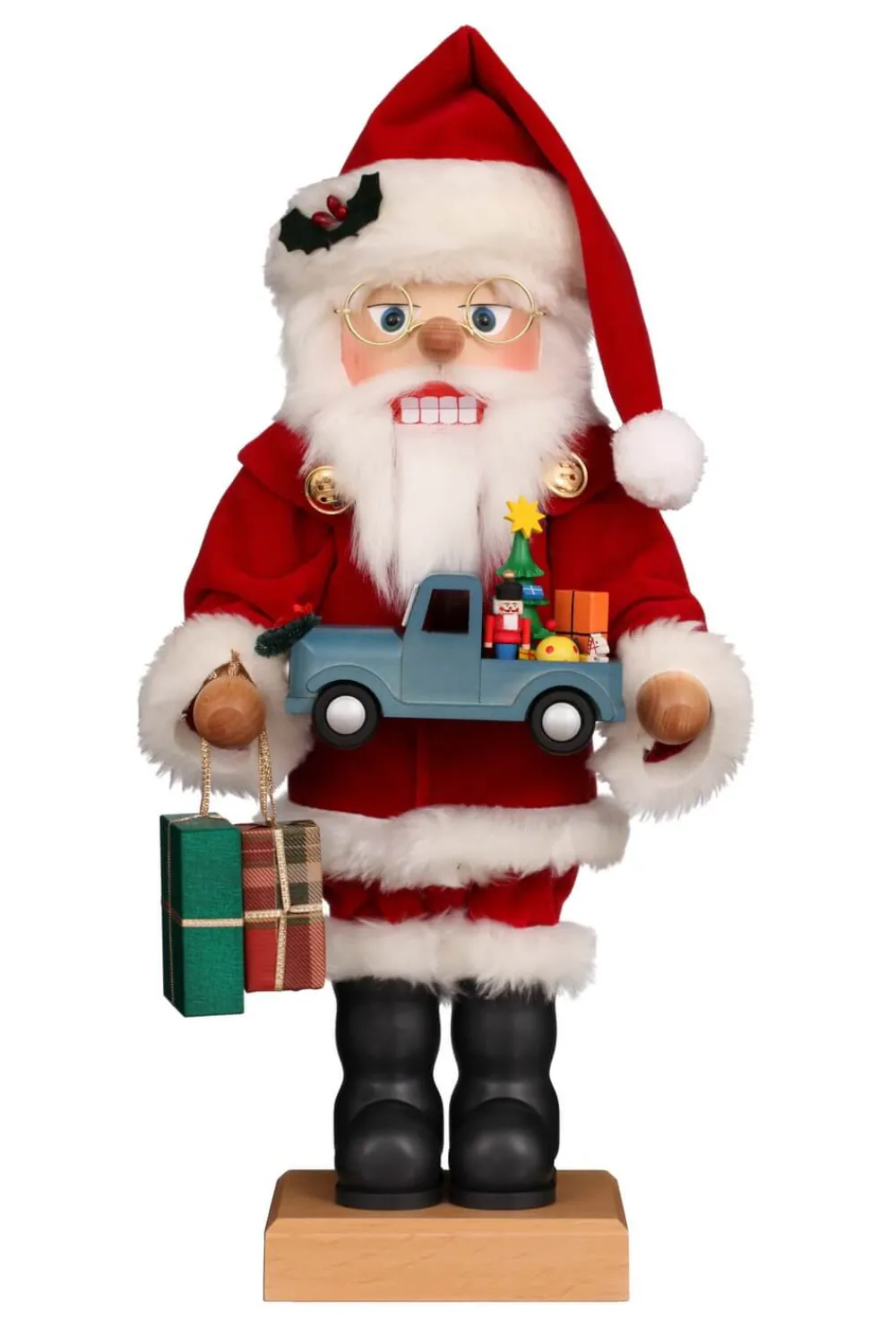 Christian Ulbricht Nussknacker*Nussknacker Weihnachtsmann mit Spielzeugauto, 47 cm von