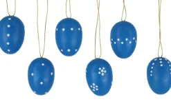 SEIFFENcom by Nestler GmbH Ostereier*Ostereier, Ø 2,5 cm x 3,5 cm, blau, handbemalt, 6 Stück von SEIFFEN.COM