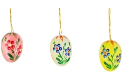 Figurenland Uhlig GmbH Neuheiten | Ostereier*Ostereier mit getupften Blumen, 6 Stück, 3,5 cm von