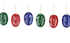 Figurenland Uhlig GmbH Ostereier*Ostereier mit weißen Blumen, 5 cm, 6 Stück von