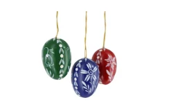 Figurenland Uhlig GmbH Ostereier*Ostereier mit weißen Blumen, 3 cm, 6 Stück von