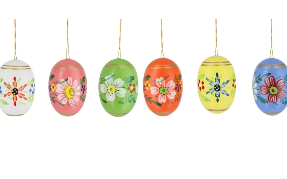 Figurenland Uhlig GmbH Neuheiten*Ostereier mit zarten Blüten, 5 cm, 6 Stück von