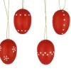 SEIFFENcom by Nestler GmbH Ostereier*Ostereier zum Hängen, rot, handbemalt, 6 Stück, Ø 2,5 cm x 3,5 cm von SEIFFEN.COM