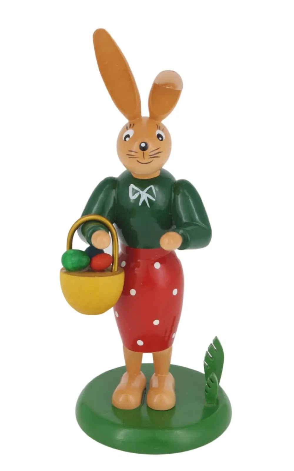 Holzkunst Gahlenz Osterhasen*Osterhase - Häsin mit Körbchen, 12 cm von