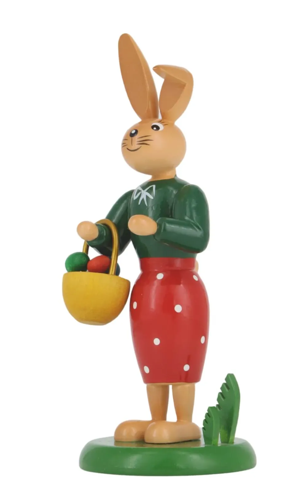 Holzkunst Gahlenz Osterhasen*Osterhase - Häsin mit Körbchen, 12 cm von