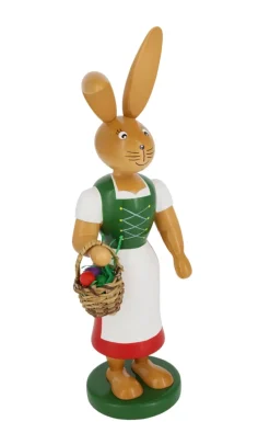 Holzkunst Gahlenz Osterhasen*Osterhase - Häsin mit langem Rock und Schürze, 26 cm von