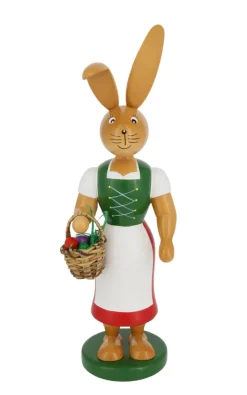 Holzkunst Gahlenz Osterhasen*Osterhase - Häsin mit langem Rock und Schürze, 26 cm von