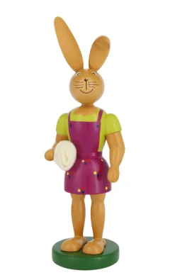 Holzkunst Gahlenz Osterhasen*Osterhase - Häsin mit Picknickdecke, 25 cm von