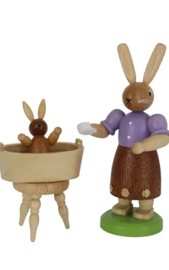 Müller Kleinkunst Osterhasen*Osterhase - Mutter mit badendem Kind, farbig, 11 cm von