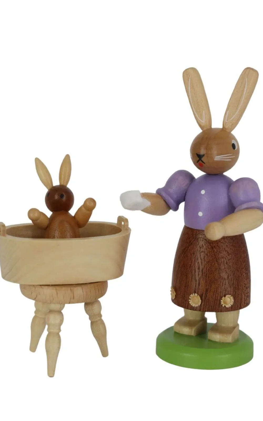 Müller Kleinkunst Osterhasen*Osterhase - Mutter mit badendem Kind, farbig, 11 cm von