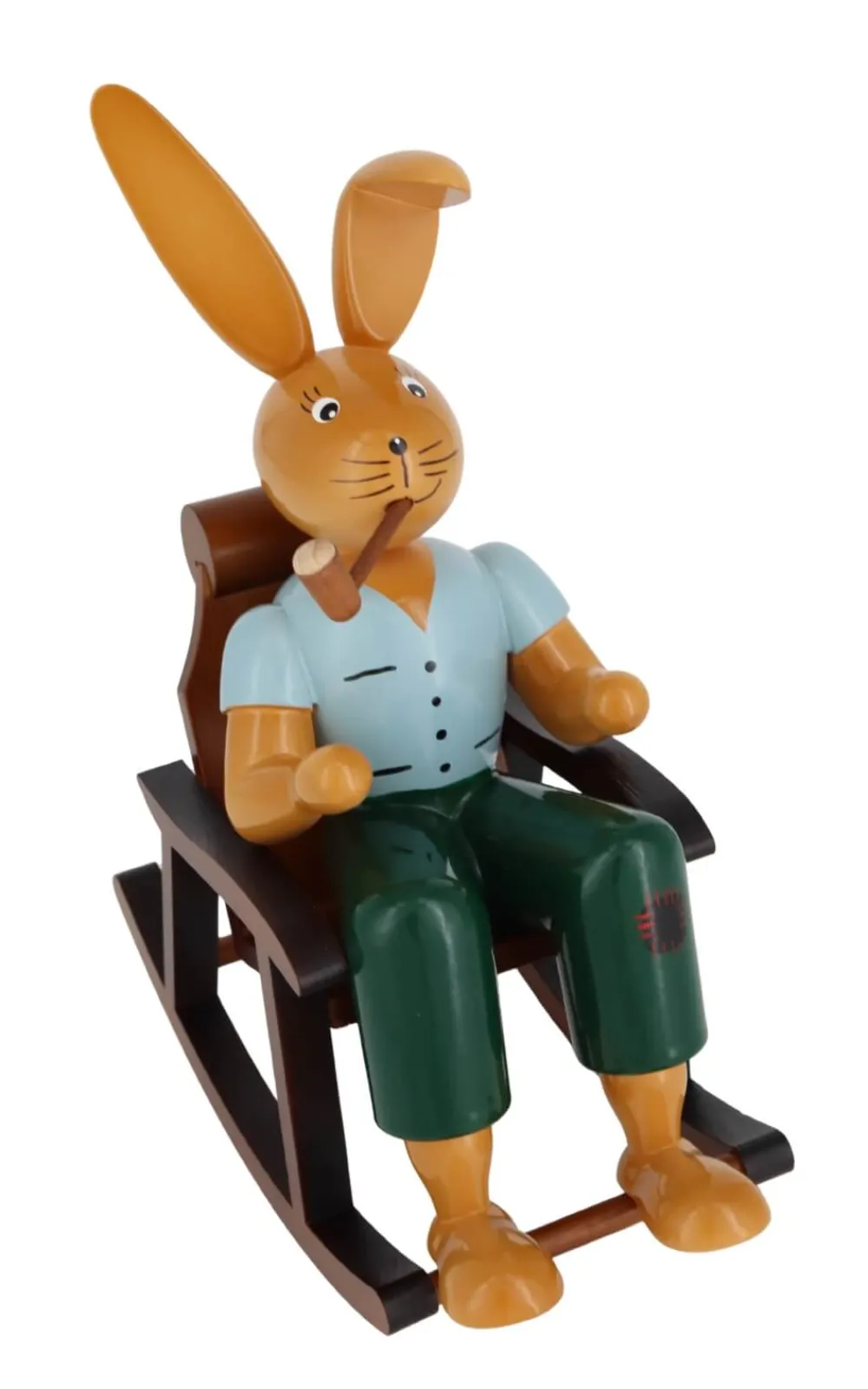 Holzkunst Gahlenz Osterhasen*Osterhase im Schaukelstuhl, 22 cm von